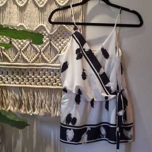 BR white and blue sleeveless top.